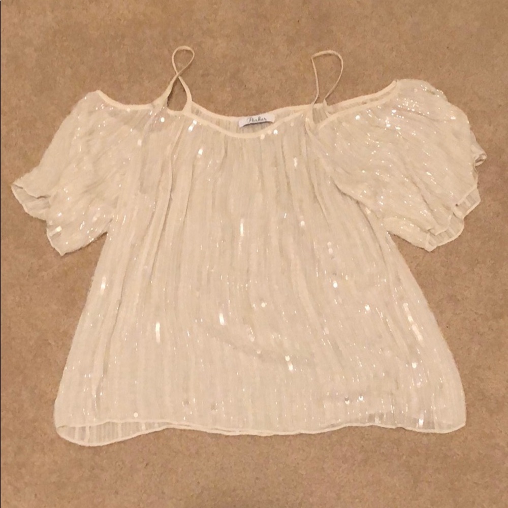 Parker sequin cold shoulder too
